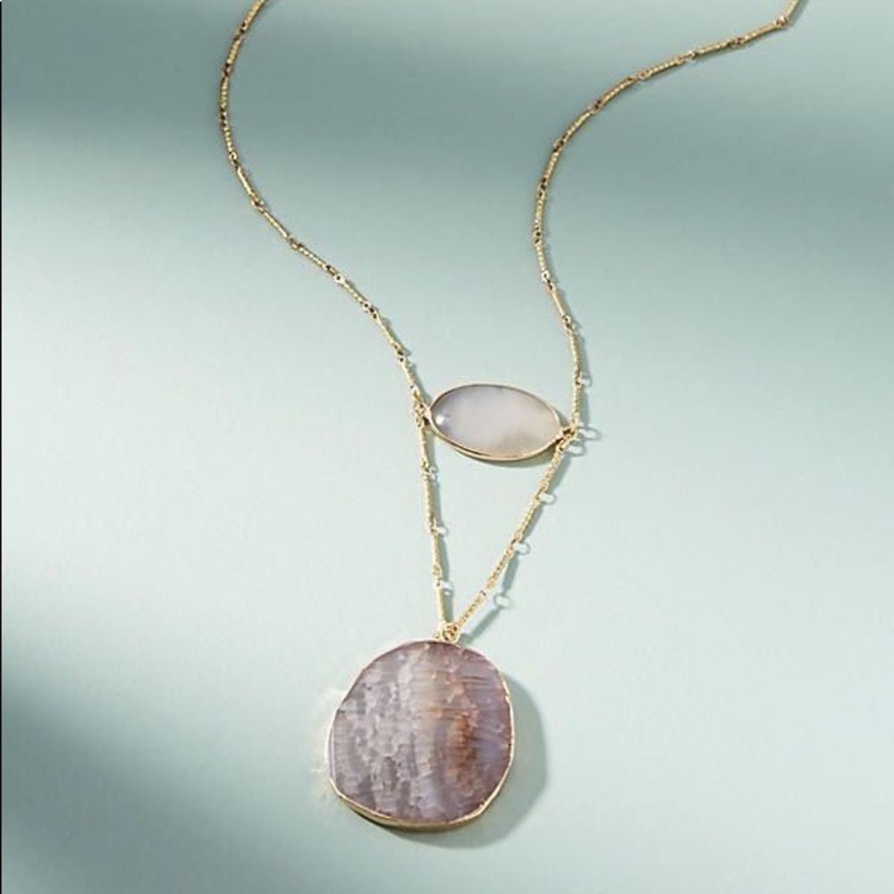 Serefina Anthropologie “Moonstone Axis” Necklace